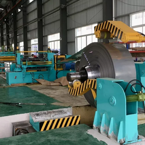 Precisely cuts metal coils into narrow strips for automotive, electronics and precision manufacturing applications.