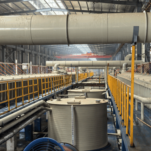 A pickling line removes scale and rust from metal surfaces for further processing. Steps include uncoiling, pickling, rinsing, drying, and recoiling.