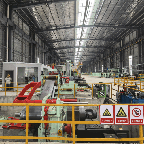 A pickling line removes scale and rust from metal surfaces for further processing. Steps include uncoiling, pickling, rinsing, drying, and recoiling.